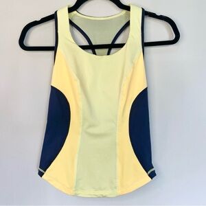 Lululemon Cardio Kick Tank Racerback Mellow Lemon Burning Yellow Inkwell Size 4